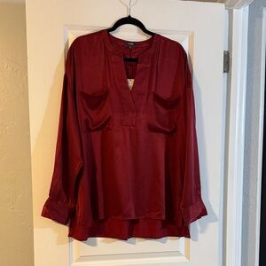 NYDJ Woven Henley Boysenberry L